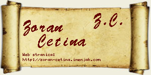 Zoran Cetina vizit kartica